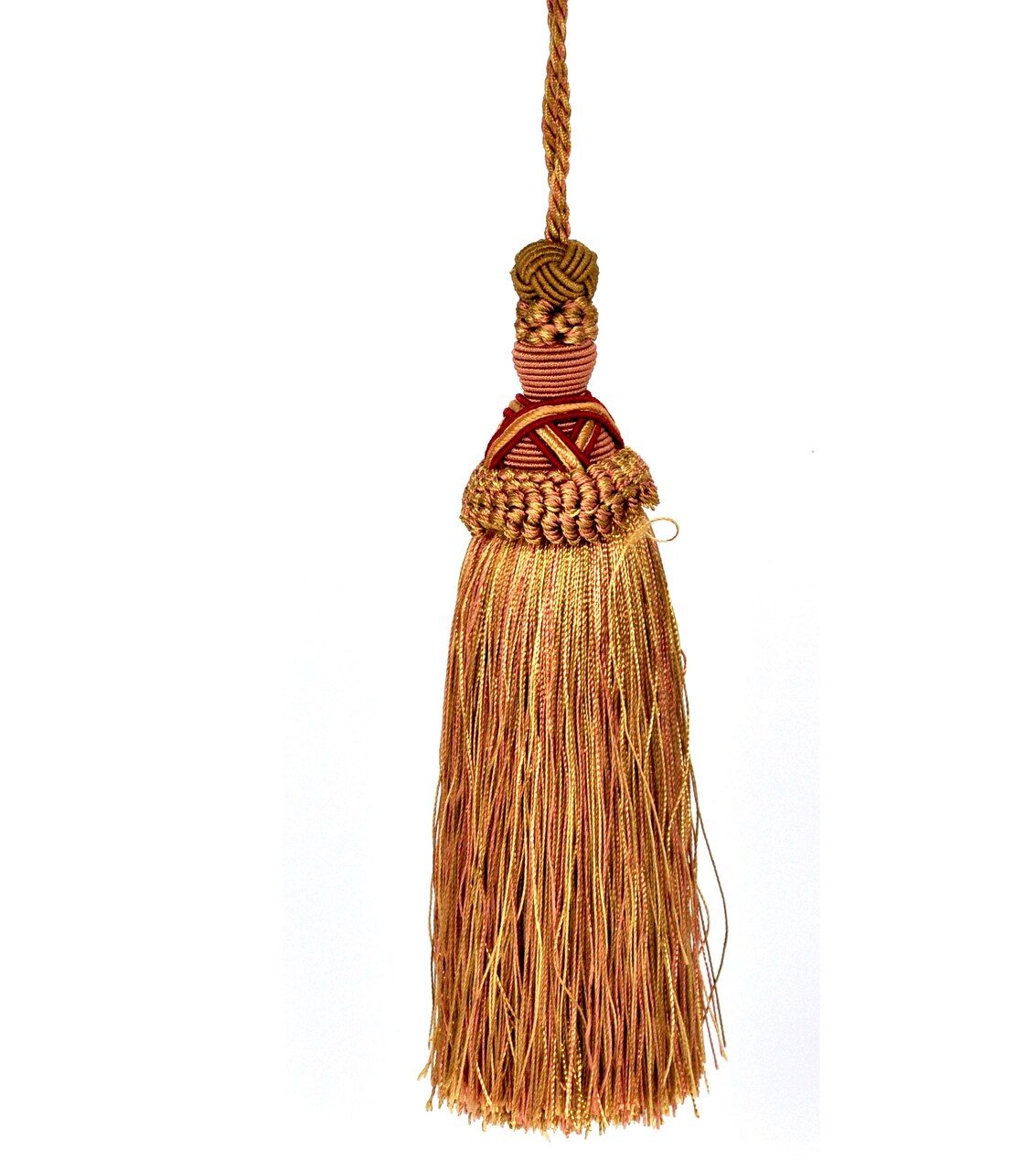 Belagio Tassel, 7” Length with 5.5” Cord, Milante Collection, Copper/Wine